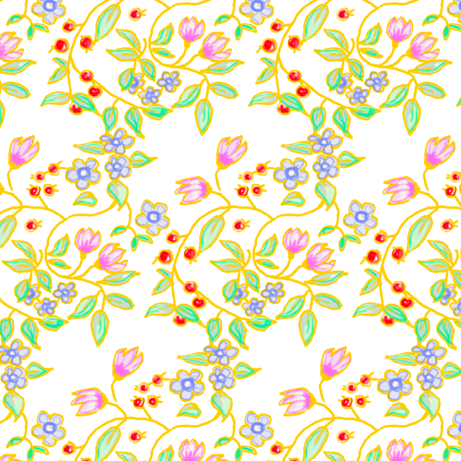 Liberty-style floral yellow print